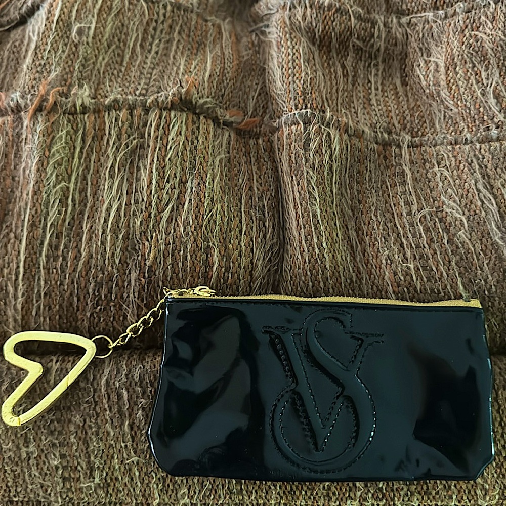 NWOT Victoria’s Secret black & gold change purse, wallet, small makeup pouch